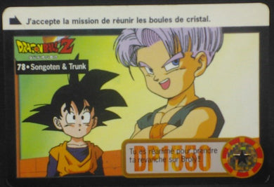 carte dragon ball z Carddass fr Part 18 n°78 (total n°724) (1995) bandai songoten trunks dbz cardamehdz