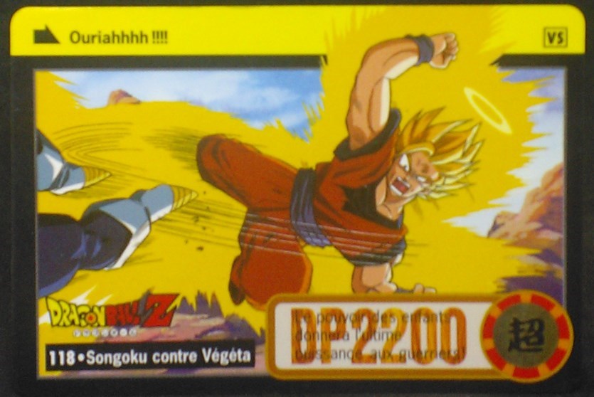 carte dragon ball z Carddass fr Part 19 n°118 (total n°764) (1995) bandai songoku dbz cardamehdz