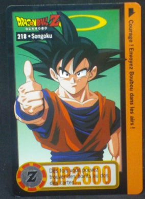 carte dragon ball z Carddass fr Part 22 n°218 (total n°828) (1996) bandai songoku dbz cardamehdz