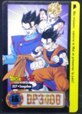 carte dragon ball z Carddass fr Part 25 n°327 (total n°973) bandai (1997) songohan dbz cardamehdz
