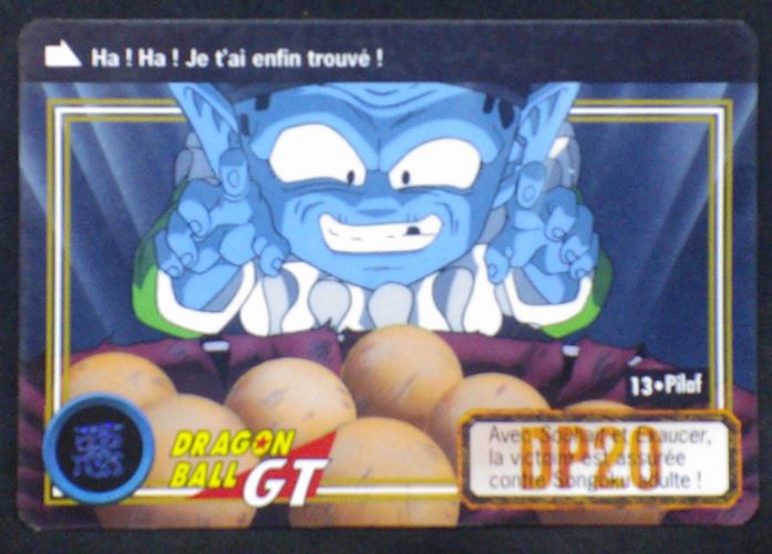 carte dragon ball z Carddass fr Part 26 n°13 (total n°1013) bandai 1997 pilaf dbz cardamehdz