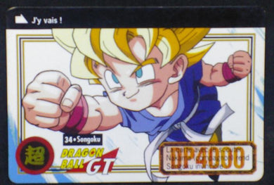 carte dragon ball z Carddass fr Part 26 n°34 (total n°1034) bandai 1997 songoku dbz cardamehdz