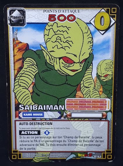 carte dragon ball z Cartes À Jouer Et À Collectionner (JCC) Part 4 n°D-51 (2006) (pouvoir caché enfer) bandai saibaman dbz cardamehdz