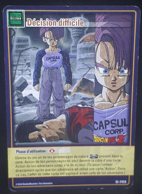 carte dragon ball z Cartes À Jouer Et À Collectionner (JCC) Part 7 n°D-703 (2008) bandai mirai trunks mirai gohan dbz cardamehdz