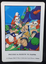 Charger l&#39;image dans la galerie, carte dragon ball z Hero Collection Part 1 n°27 (1993) Amada piccolo krilin vs nappa dbz cardamehdz