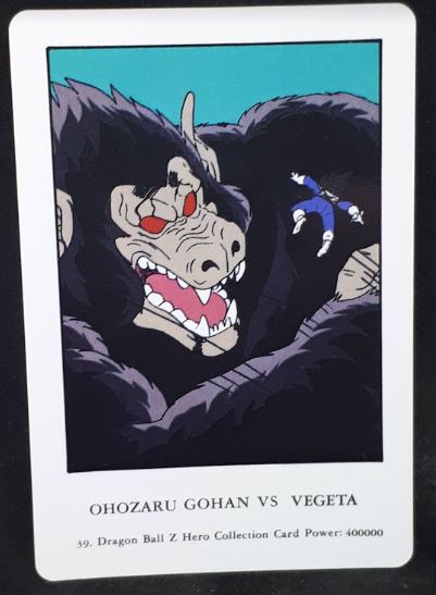carte dragon ball z Hero Collection Part 1 n°39 (1993) Amada oozaru songohan vs vegeta dbz cardamehdz