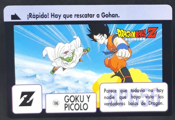 carte dragon ball z carddass espagnol part 3 n°106 (1993) songoku piccolo bandai 