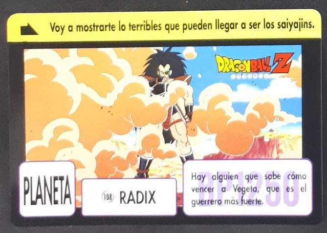 carte dragon ball z carddass espagnol part 3 n°108 (1993) radix bandai 