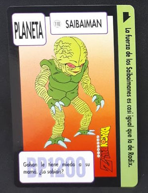 carte dragon ball z carddass espagnol part 3 n°110 (1993) saibaman bandai