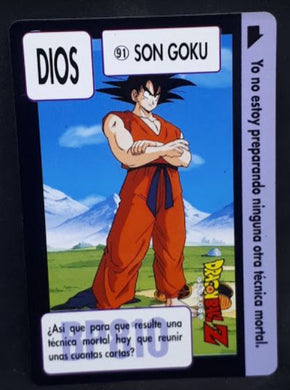 carte dragon ball z carddass espagnol part 3 n°91 (1993) songoku bandai 