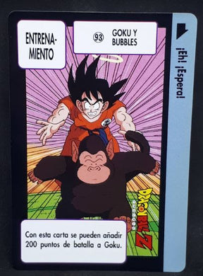 carte dragon ball z carddass espagnol part 3 n°93 (1993) songoku bubbles bandai cardamehdz