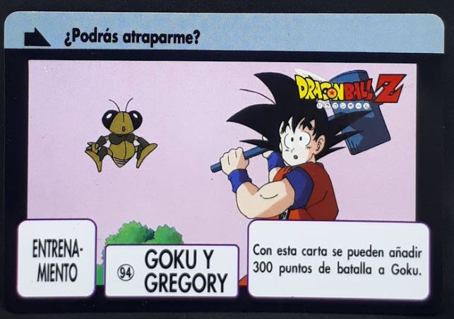 carte dragon ball z carddass espagnol part 3 n°94 (1993) songoku gregory bandai cardamehdz