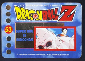 carte dragon ball z française panini serie 3 n°53 songohan vs majin bou dbz