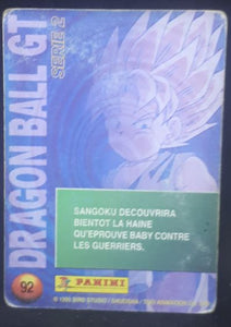 carte panini dragon ball gt cards part 2 n°92 (1999) dbgt songoku cardamehdz